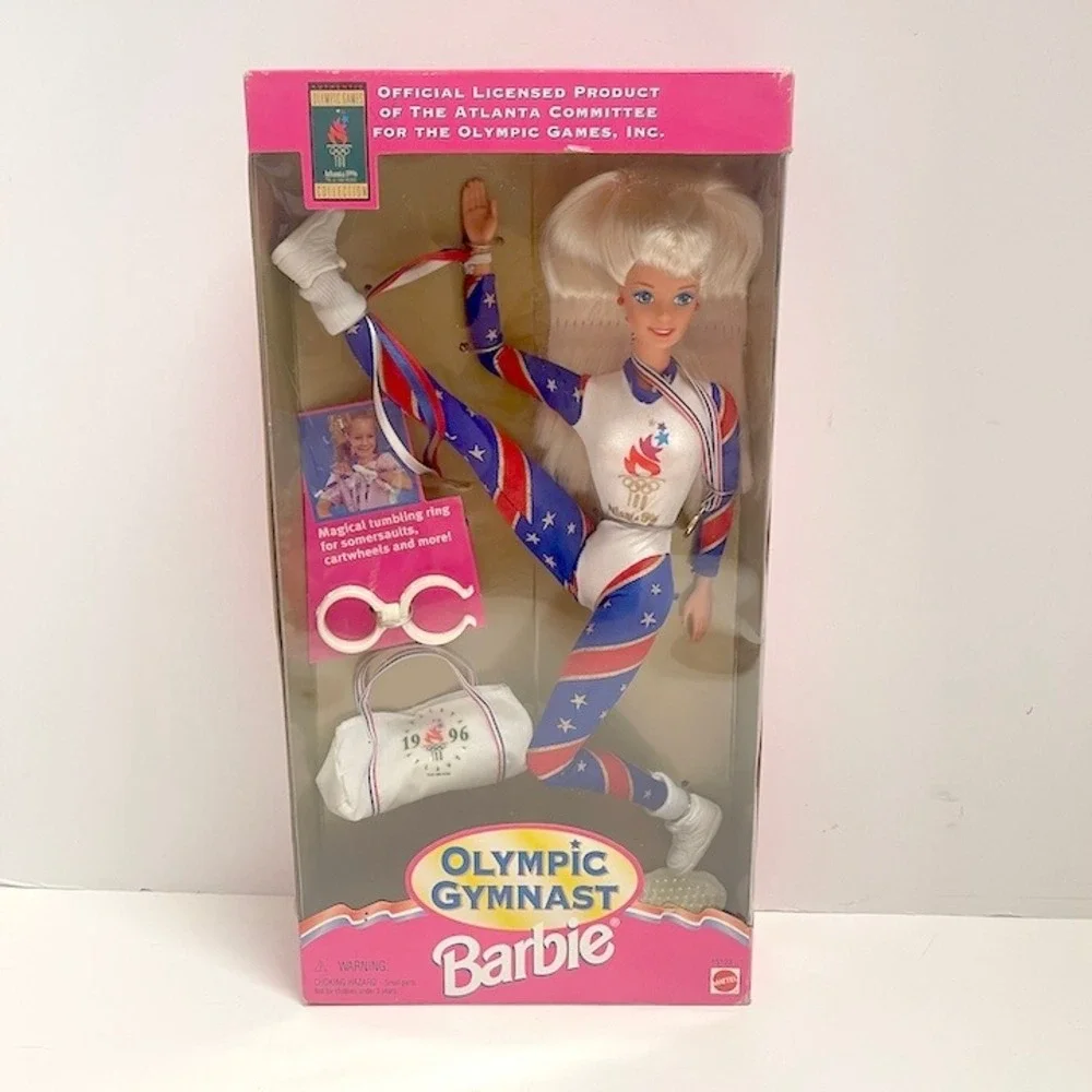 1995 Olympic Gymnast Barbie Doll Licensed Atlanta Olympic Games Blonde Hair‎
